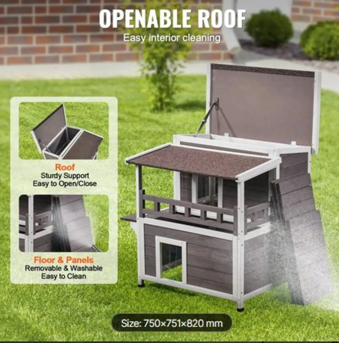 Outdoor Cat House Weatherproof, Feral Cat Shelter - Image 3