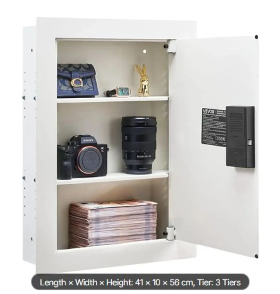 0.83 sq.ft Wall Safe, 3-Tier Hidden Wall Safe - Image 1