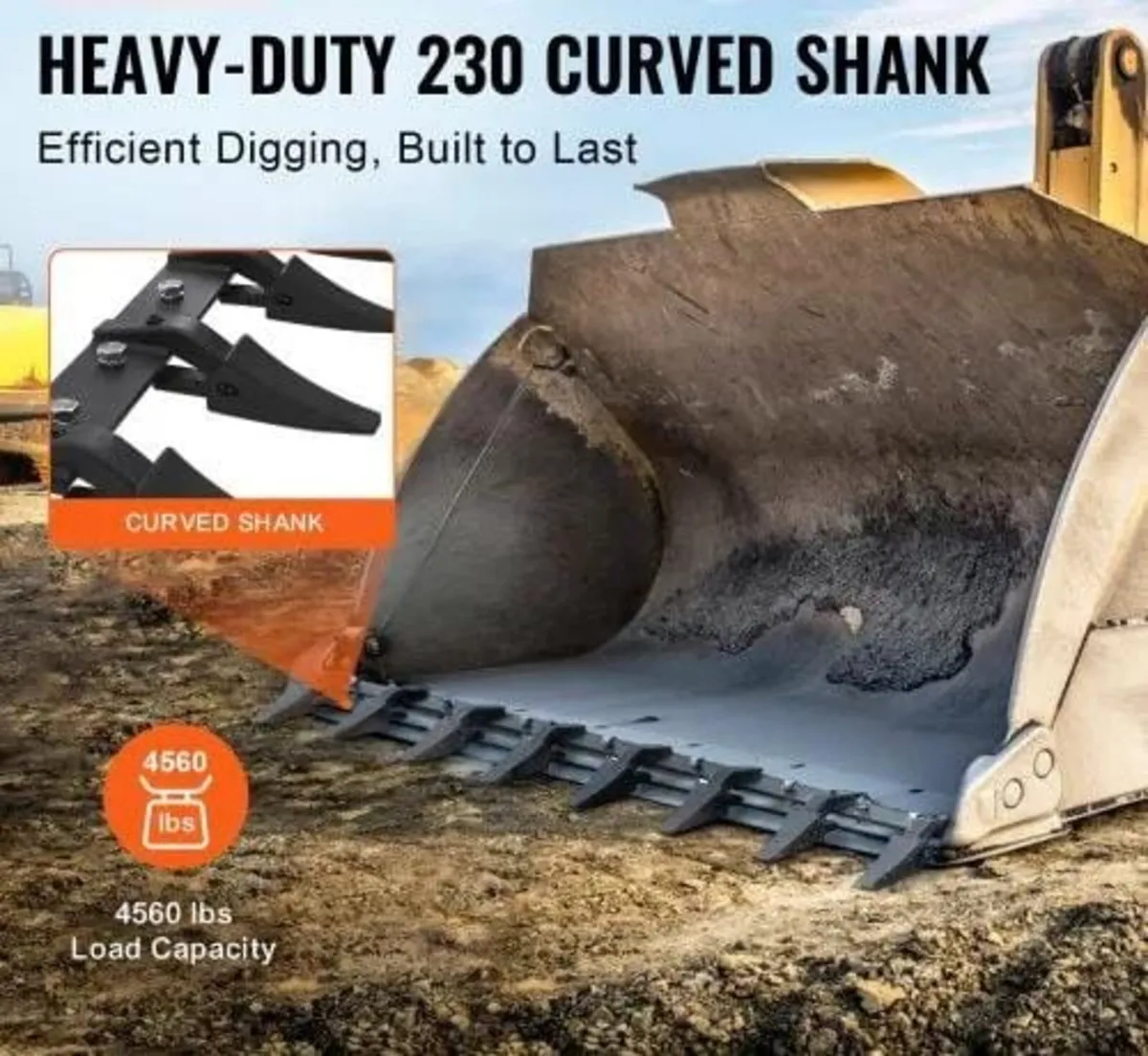 Bucket Tooth Bar, 66'', Heavy Duty Tractor Bucket - Image 3