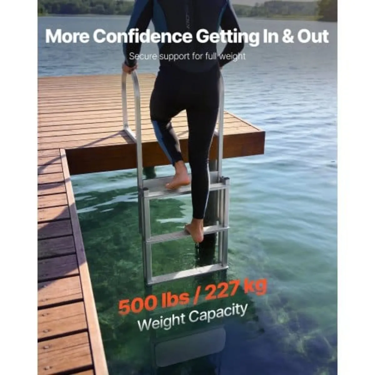 Retractable Dock Ladder, 5 Steps, Aluminum Alloy P - Image 2