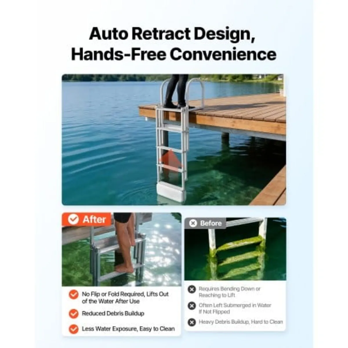 Retractable Dock Ladder, 5 Steps, Aluminum Alloy P - Image 4