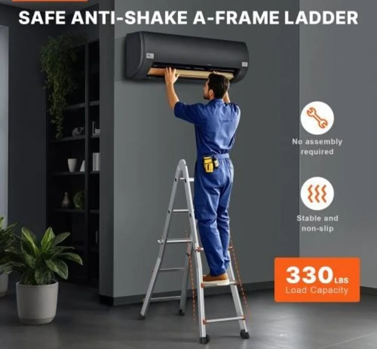 Telescoping Ladder A Frame, 9.5 FT Compact Aluminu - Image 3