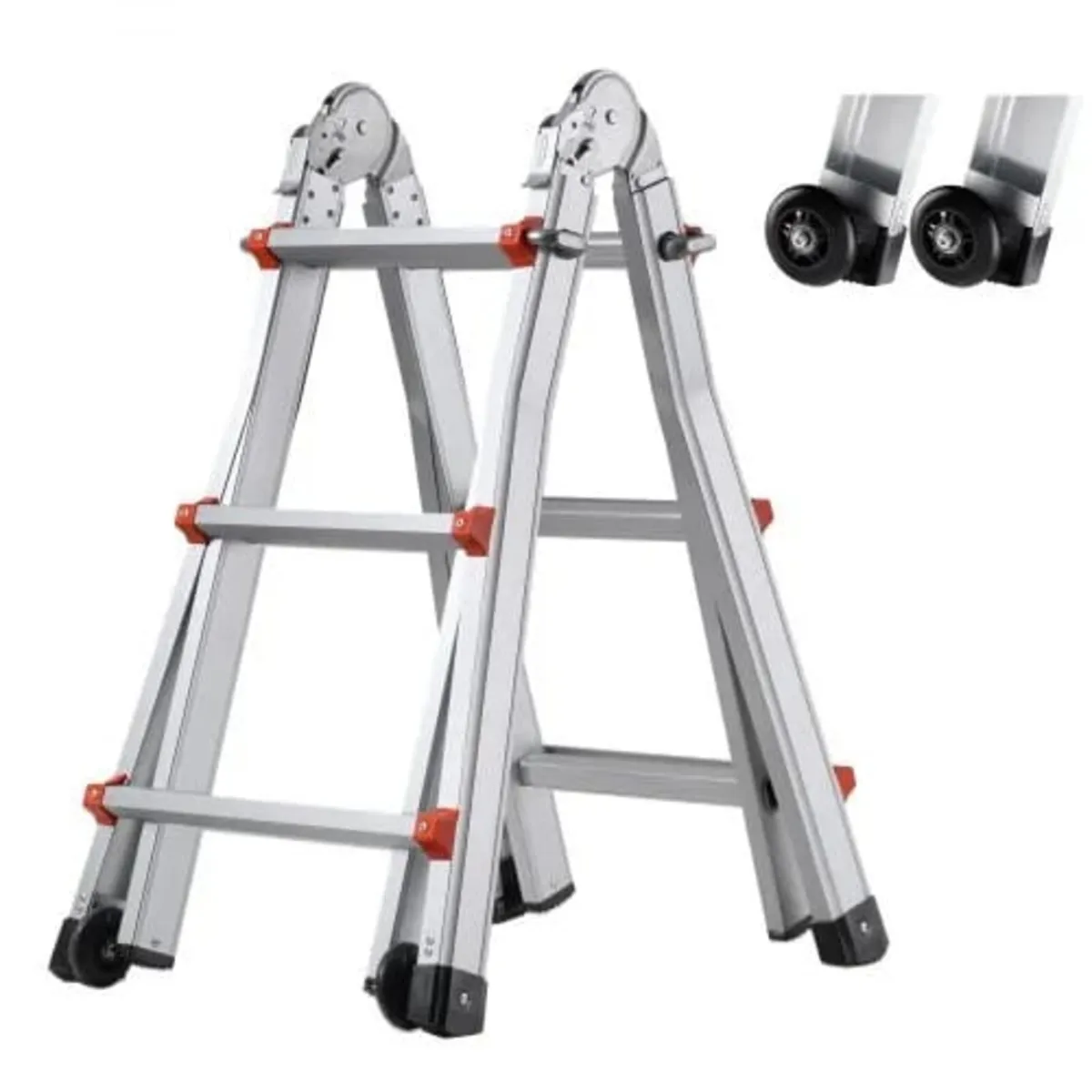 Telescoping Ladder A Frame, 9.5 FT Compact Aluminu - Image 1