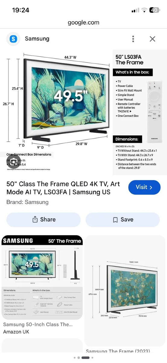 Samsung The Frame 50” Smart Tv - Image 2