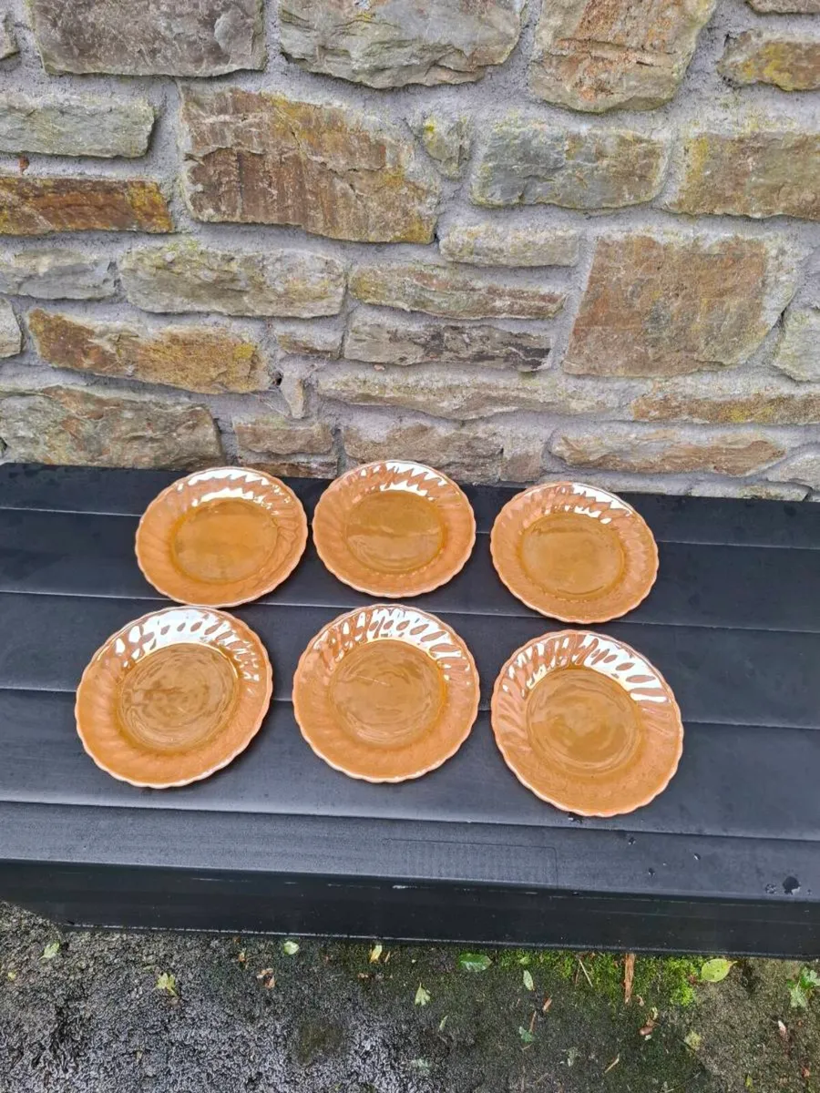 6 fire king sides plates - Image 1