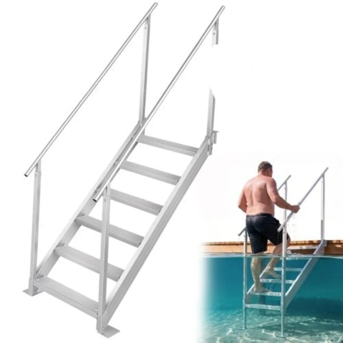 Aluminum Dock Ladder Boat Dock Ladder 43-51in/109. - Image 1