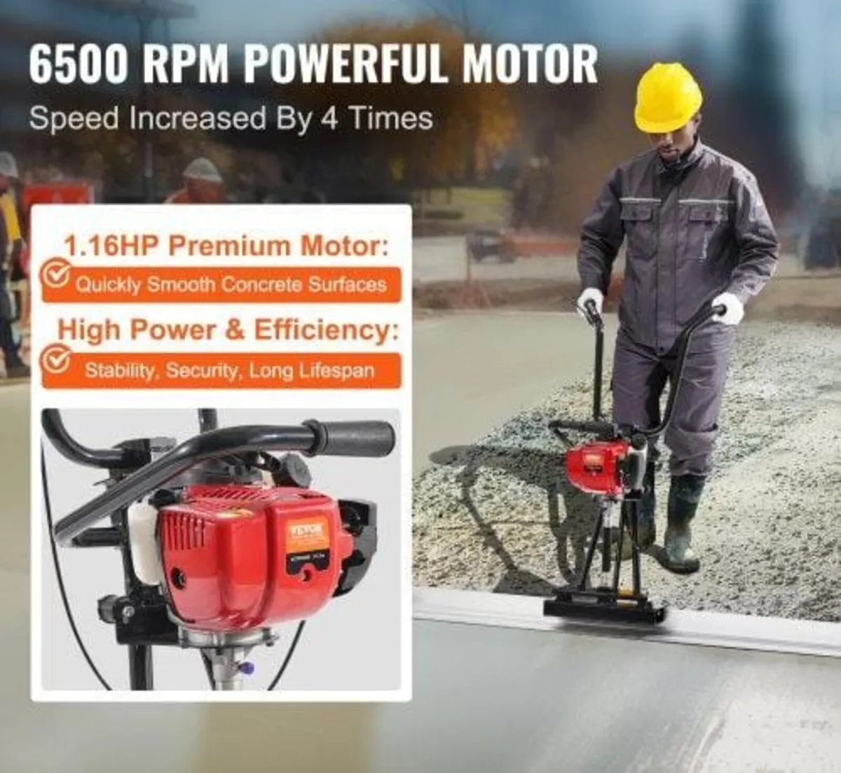 Gas Concrete Power Screed, with 1830mm Aluminum Bo - Image 3