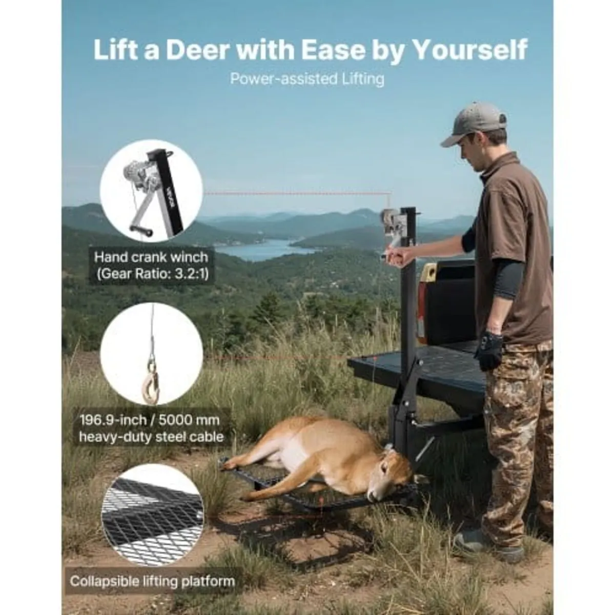Hitch Deer Hoist with Lifting System Platform, 300 - Image 3