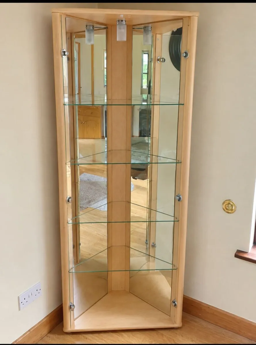 Corner Glass Display Cabinet with light - Image 2