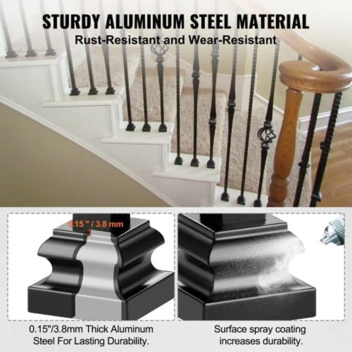 Aluminum Alloy Baluster Shoes Stair Flat Shoe with - Image 4