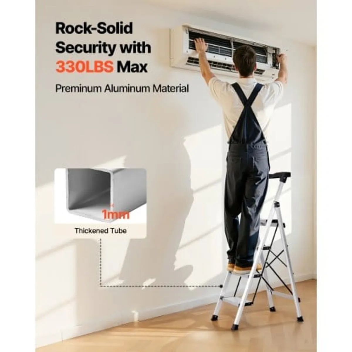 4 Step Ladder, Folding Step Stool with Wide Anti-S - Image 4