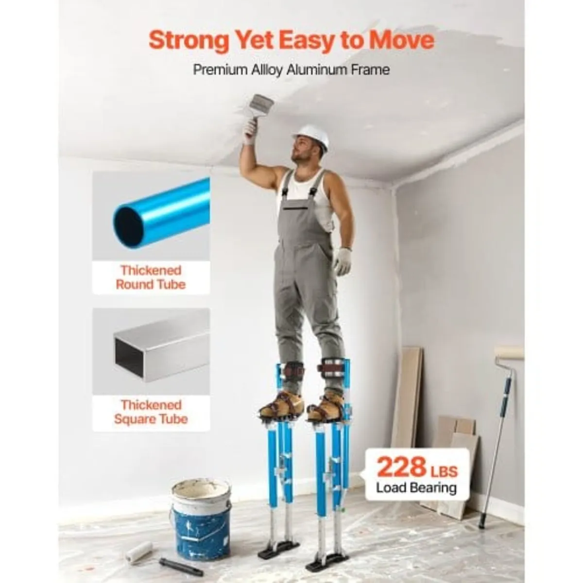 Drywall Stilts, 615-1023 mm Adjustable Aluminum Pa - Image 3