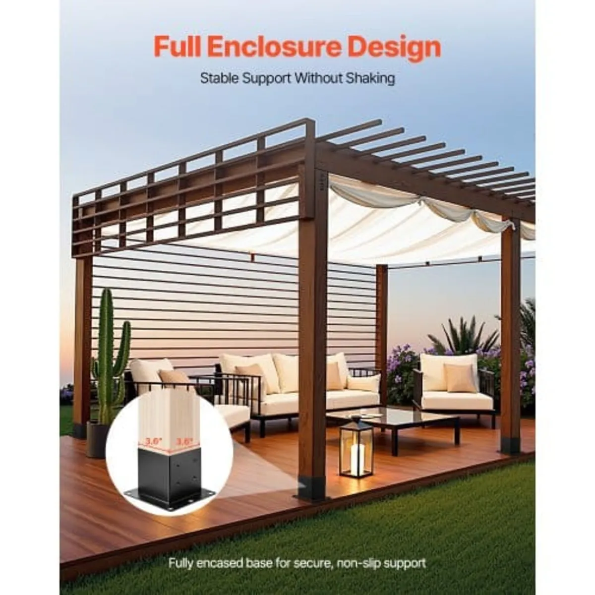 4x4 Post Base 8 Pcs, Inner Size 3.6x3.6 inch / 92x - Image 3
