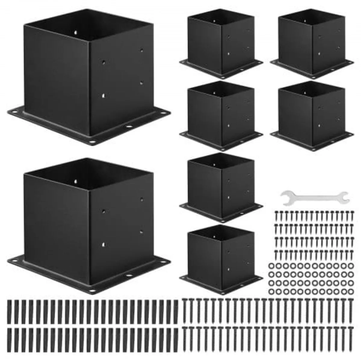 4x4 Post Base 8 Pcs, Inner Size 3.6x3.6 inch / 92x - Image 1