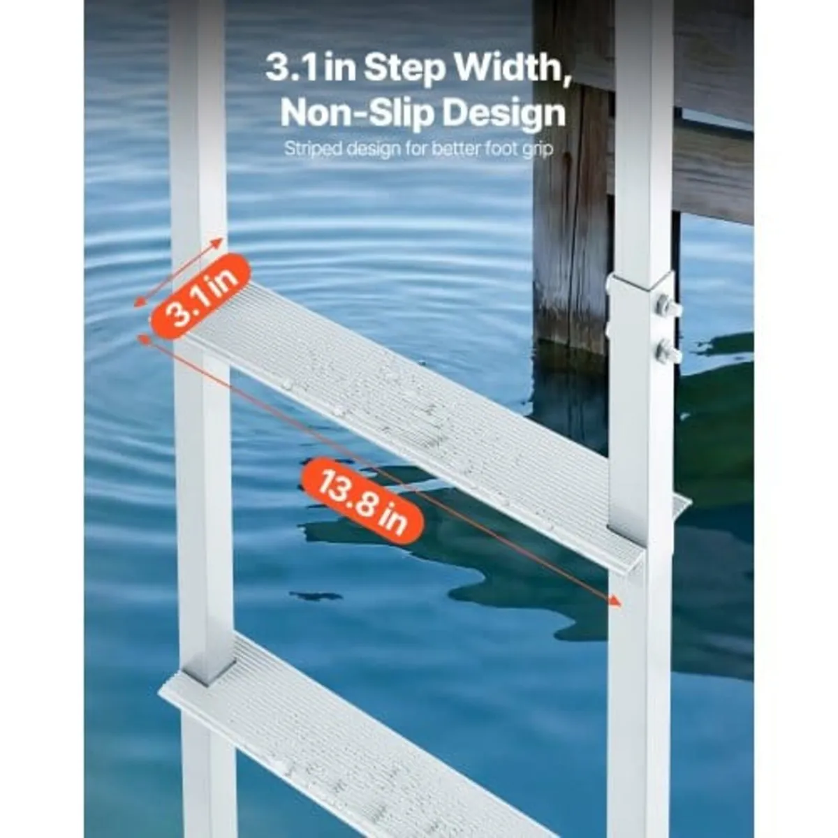 Dock Ladder, Removable 5 Steps, 500 lbs Load Capac - Image 4