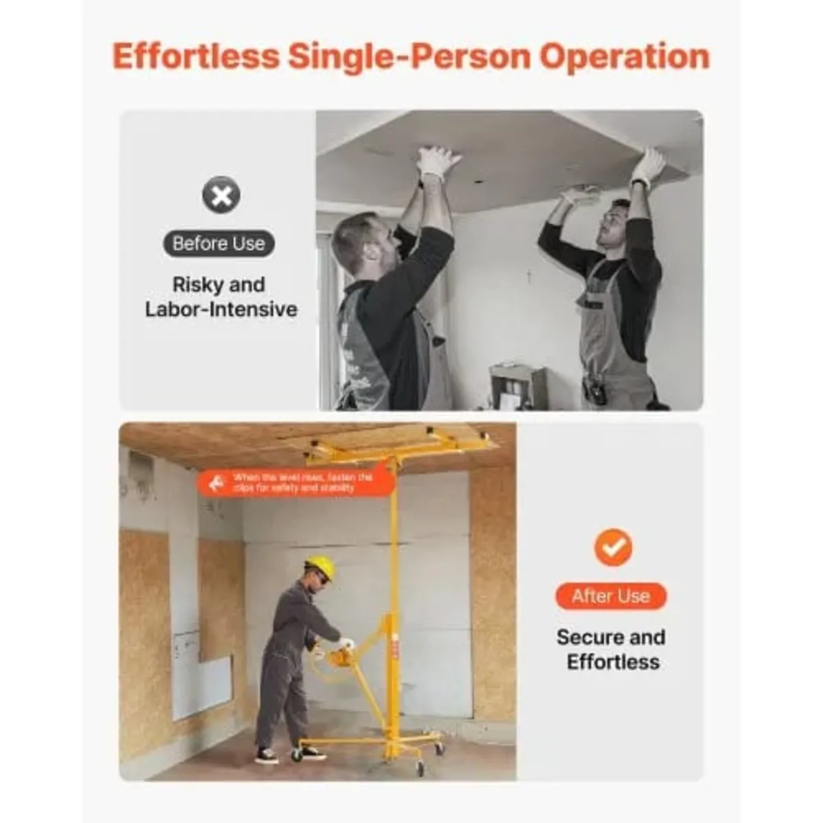 3353mm Drywall Lift, Heavy-Duty 68 kg Sheetrock Ho - Image 4