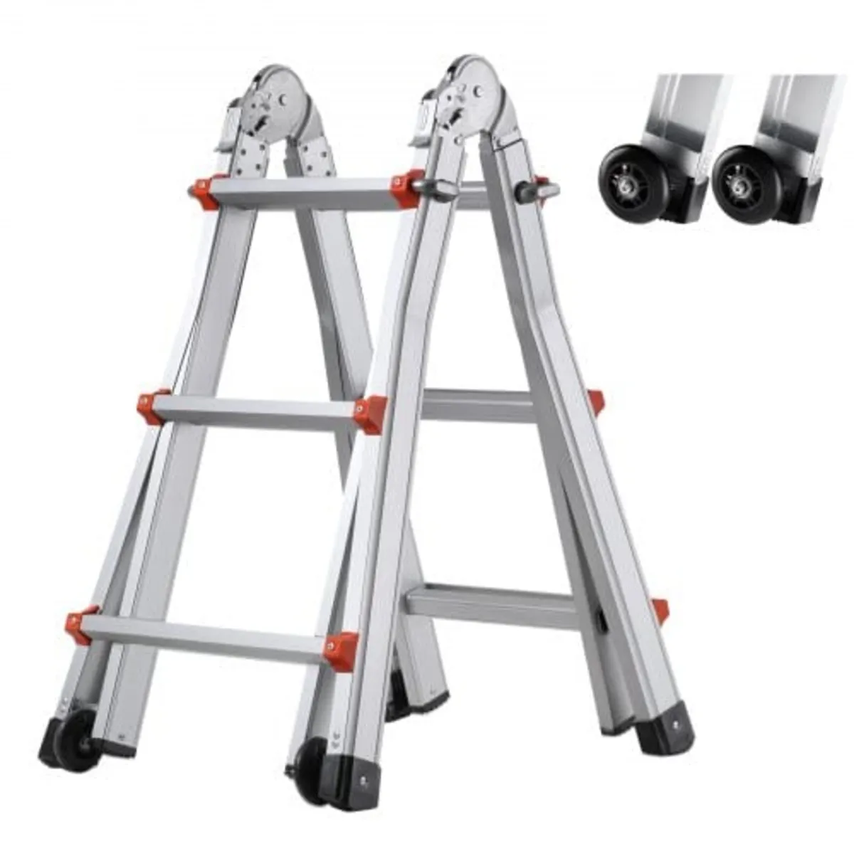 Telescoping Ladder A Frame, 11 FT Compact Aluminum - Image 1