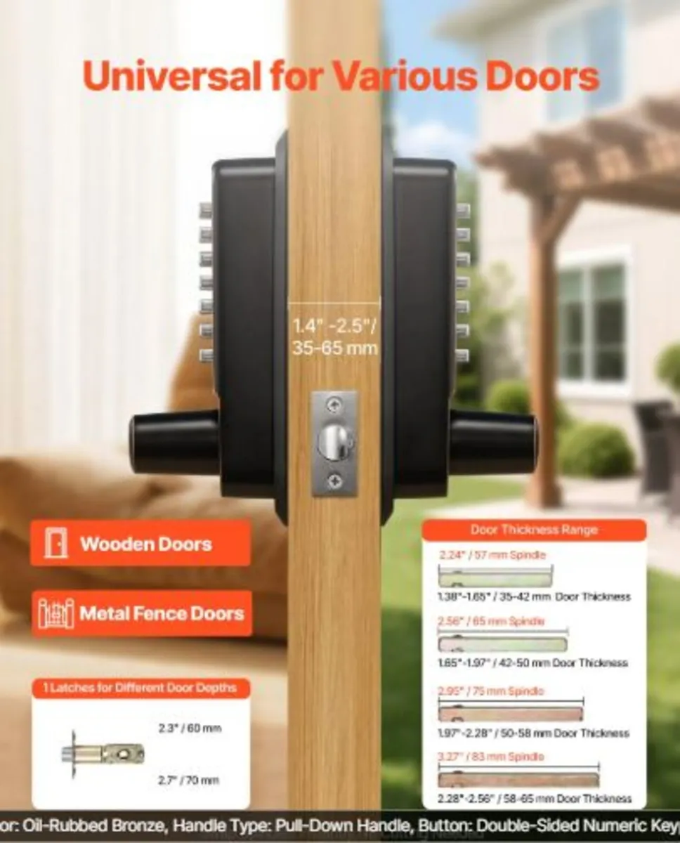 Mechanical Keyless Entry Door Lock,2.0 Code Upgrad - Image 2