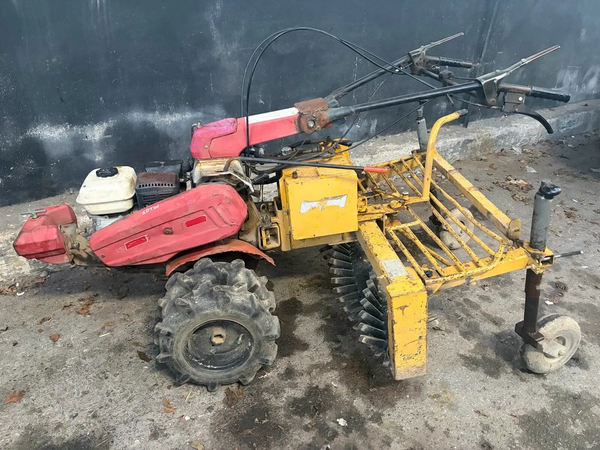 Blec Stone Rake with 2 wheel honda tractor - Image 1