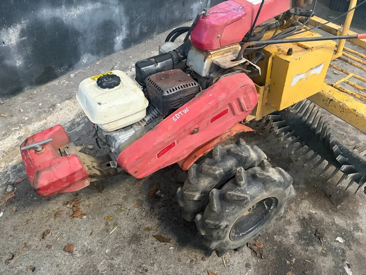Blec Stone Rake with 2 wheel honda tractor - Image 3