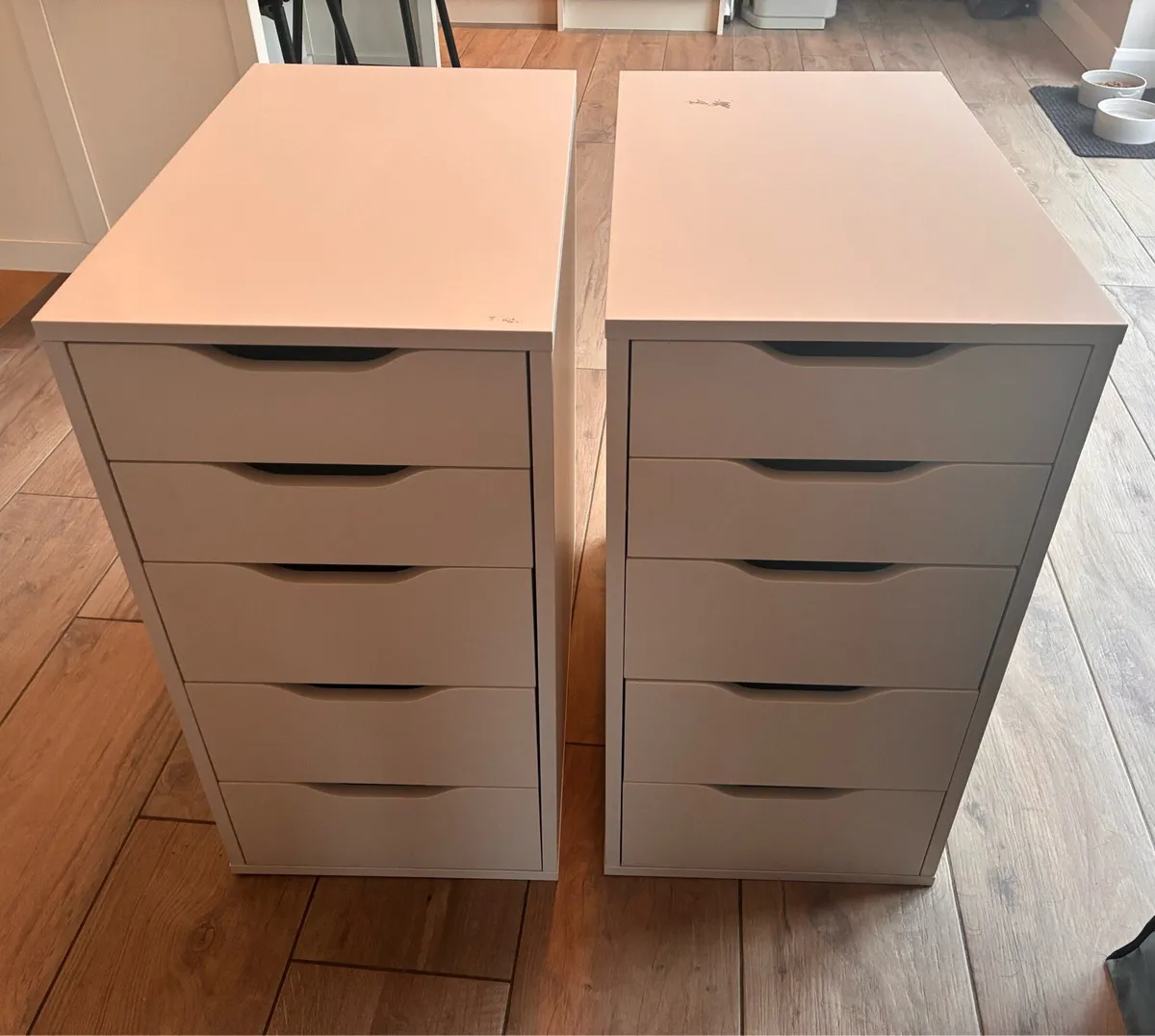 IKEA ALEX 5 Drawer Units – White (Pair) - Image 2