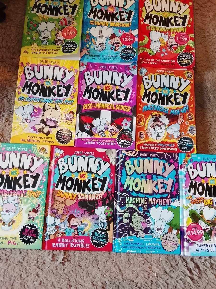 set of 10 Bunny vs Monkey books - Image 1