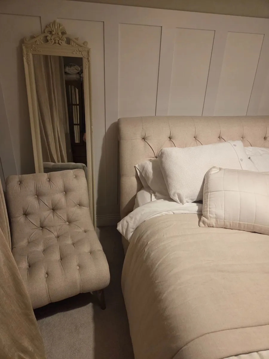 Upholstered Scroll Bed Frame (King Size) - Image 2