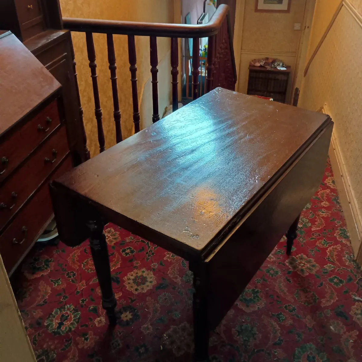 Rosewood Drop-Leaf Space-Saving Table - Image 1