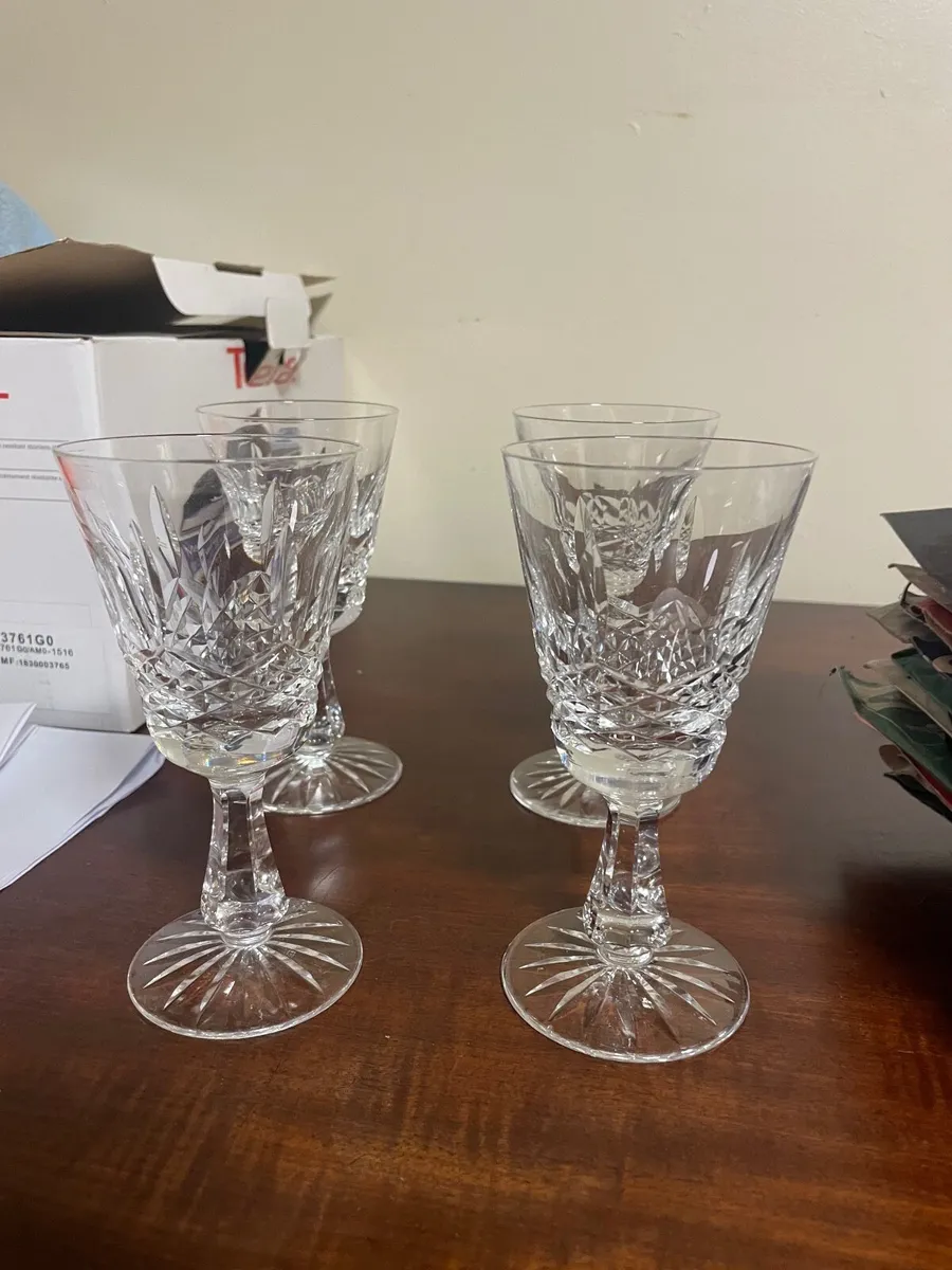 FOUR WATERFORD WINE GLASSES