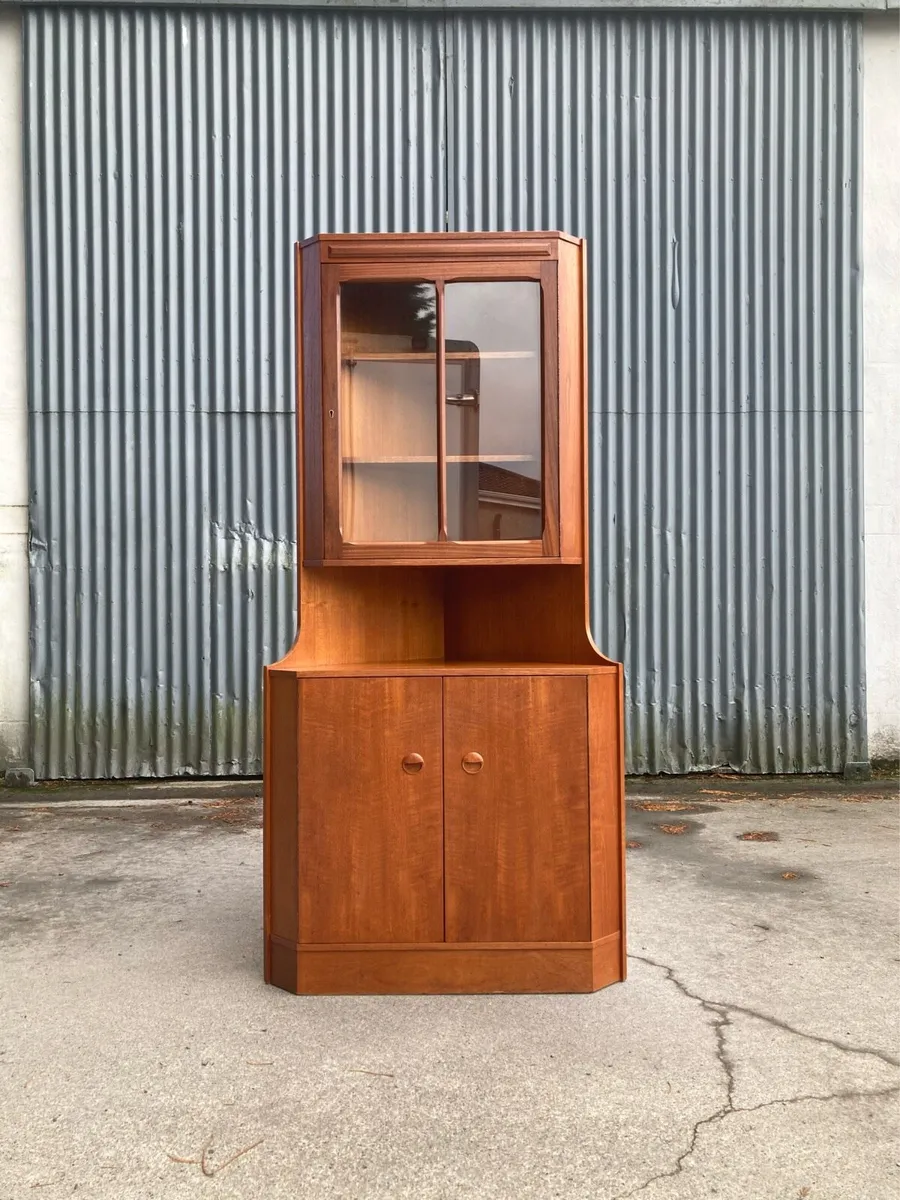 1970s Teak Corner Display Cabinet - Open Sat 10th - Image 1