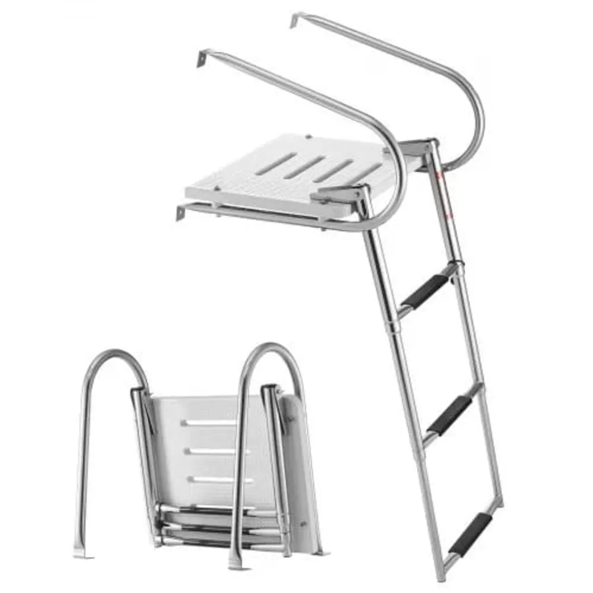 Boat Ladder, 3 Steps, Stainless Steel Telescoping - Image 1