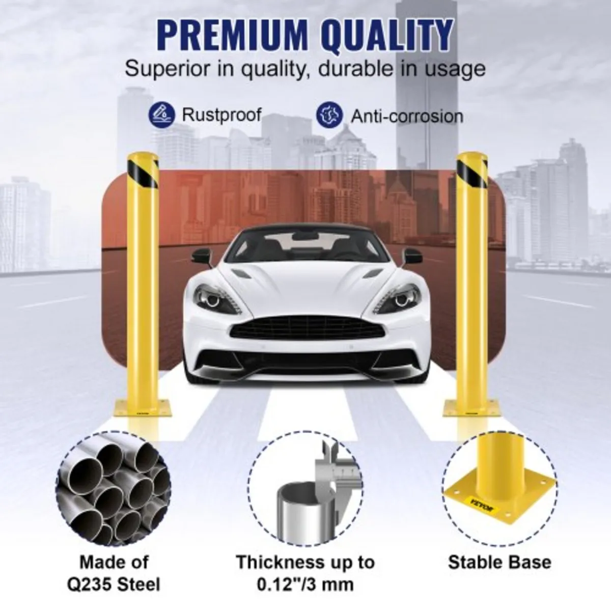 Safety Bollard, 36 Inch Height Bollard Post, 4.5 I - Image 2