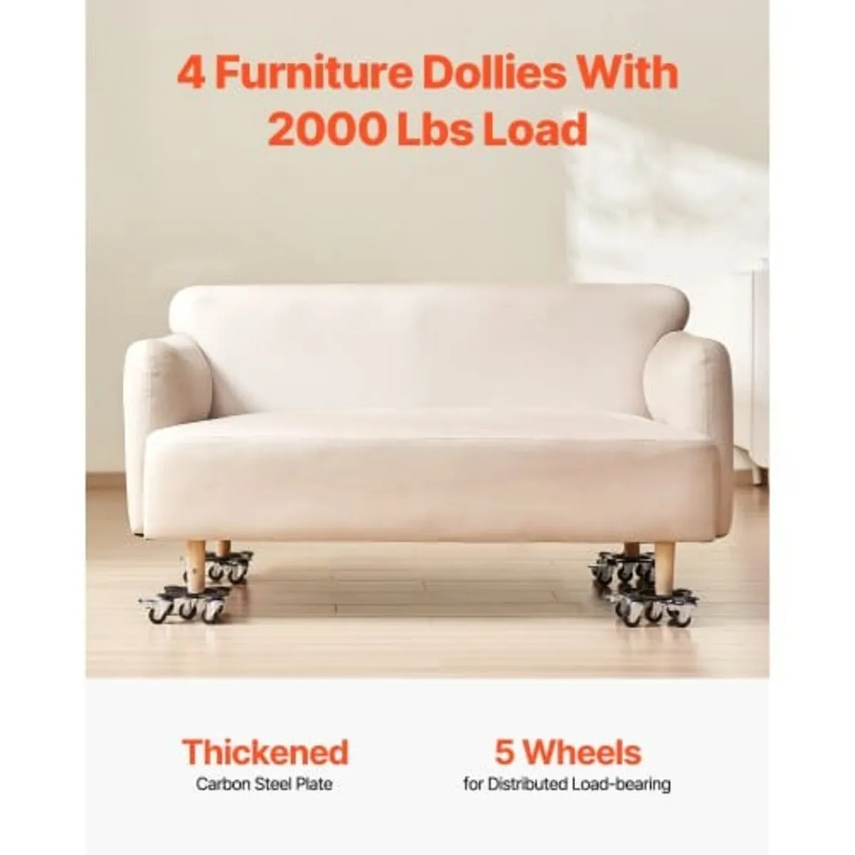 Furniture Dolly, Maximum Load 1200 lbs, Heavy Duty - Image 2