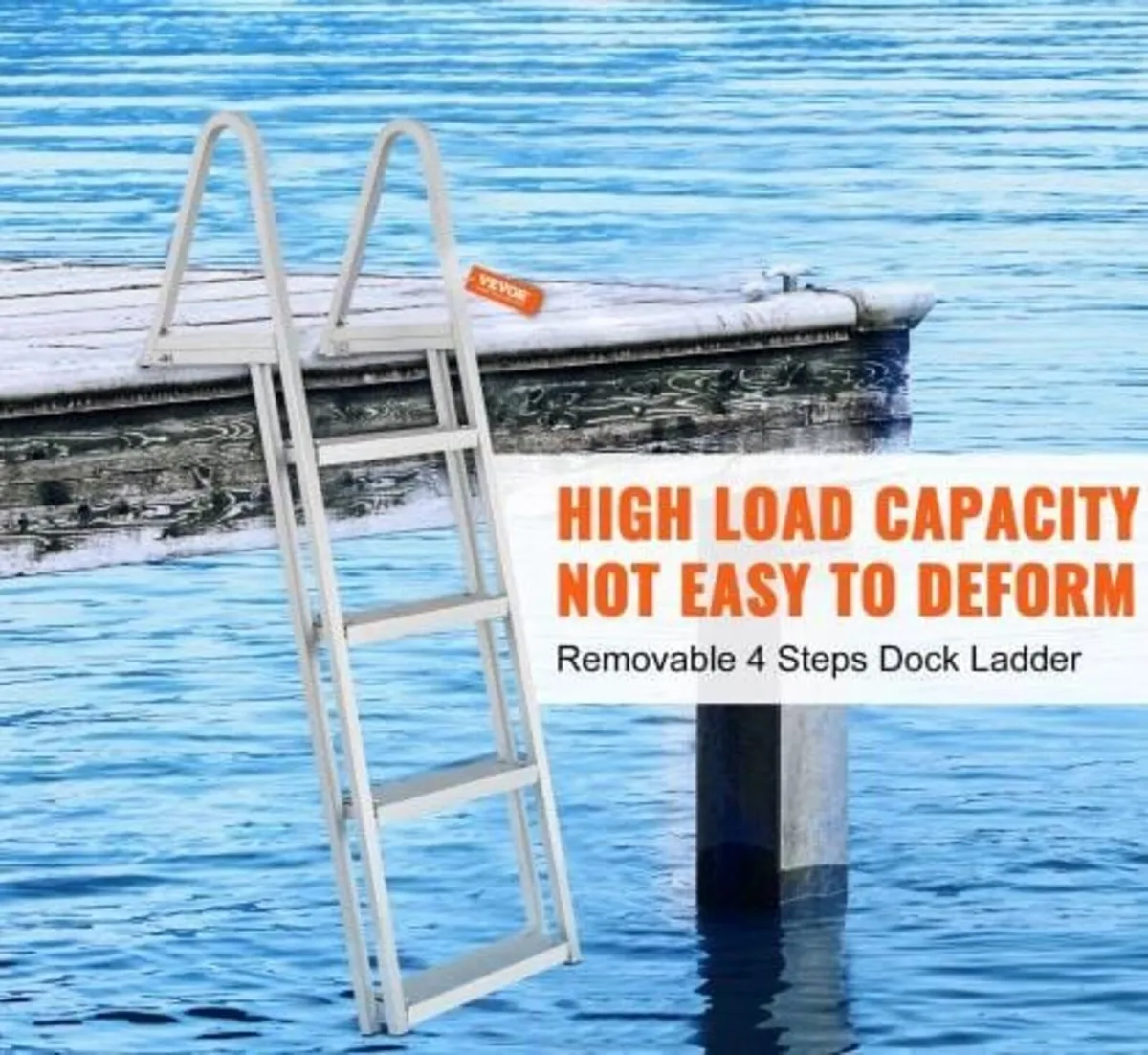 Dock Ladder, Removable 4 Steps, 350 lbs Load Capac - Image 4