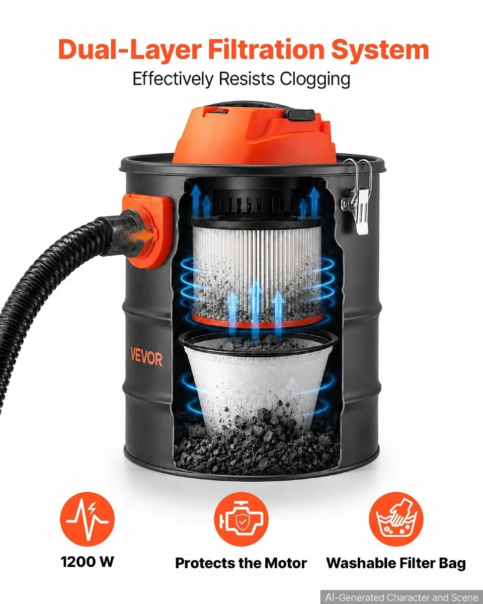 15L 1200W Ash Vacuum Cleaner - Image 3