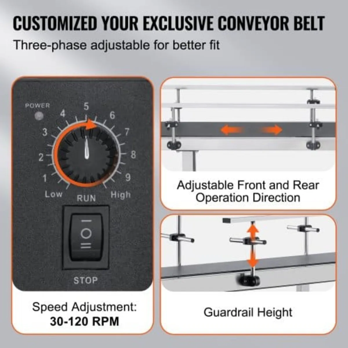Belt Conveyor, 59 x 15.7 inch Conveyor Table, Heav - Image 4