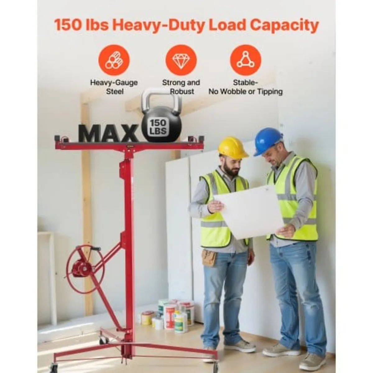 4877 mm Drywall Lift, Heavy-Duty 68 kg Sheetrock H - Image 4