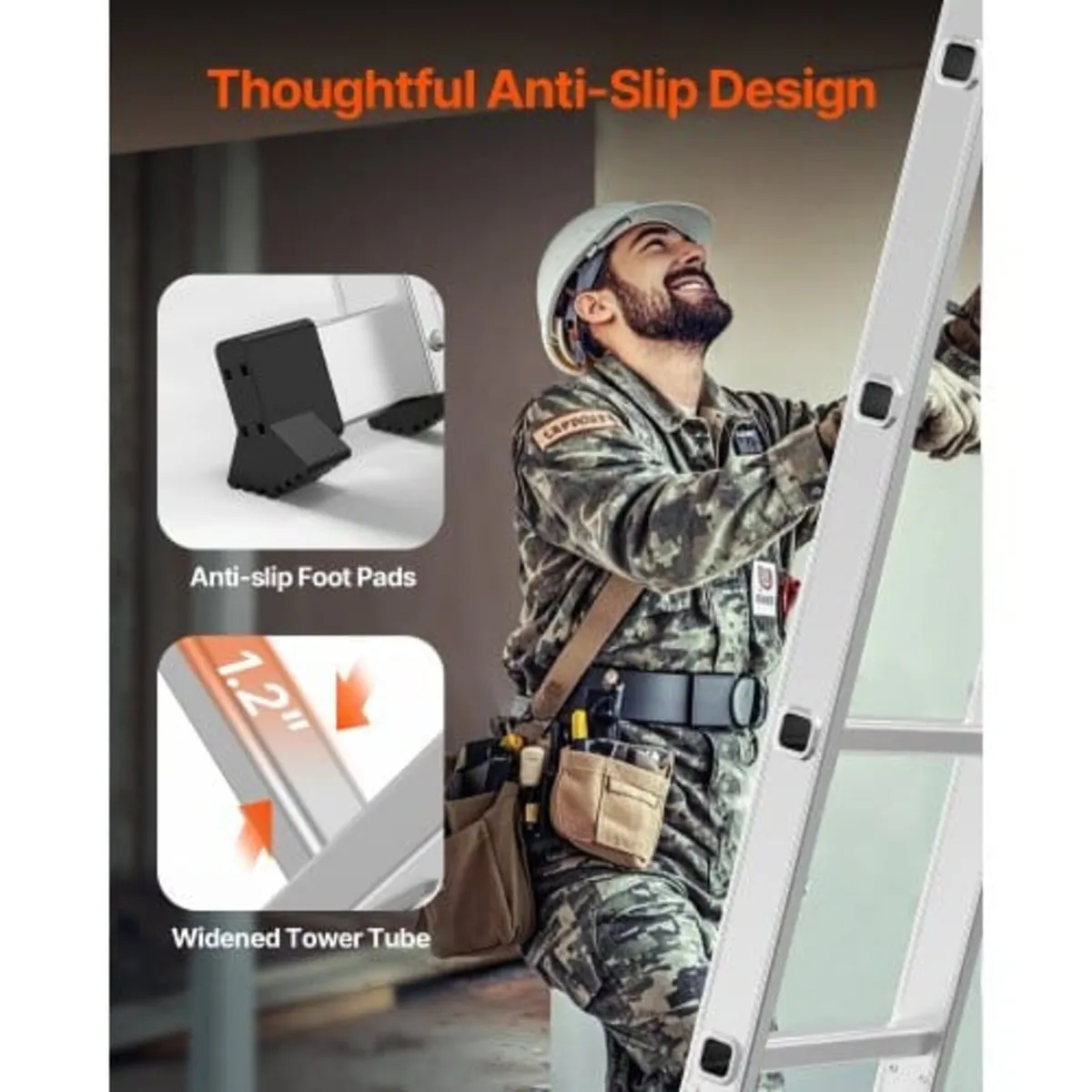 Multi-Purpose Folding Ladder, 7-in-1 Tall Extensio - Image 3