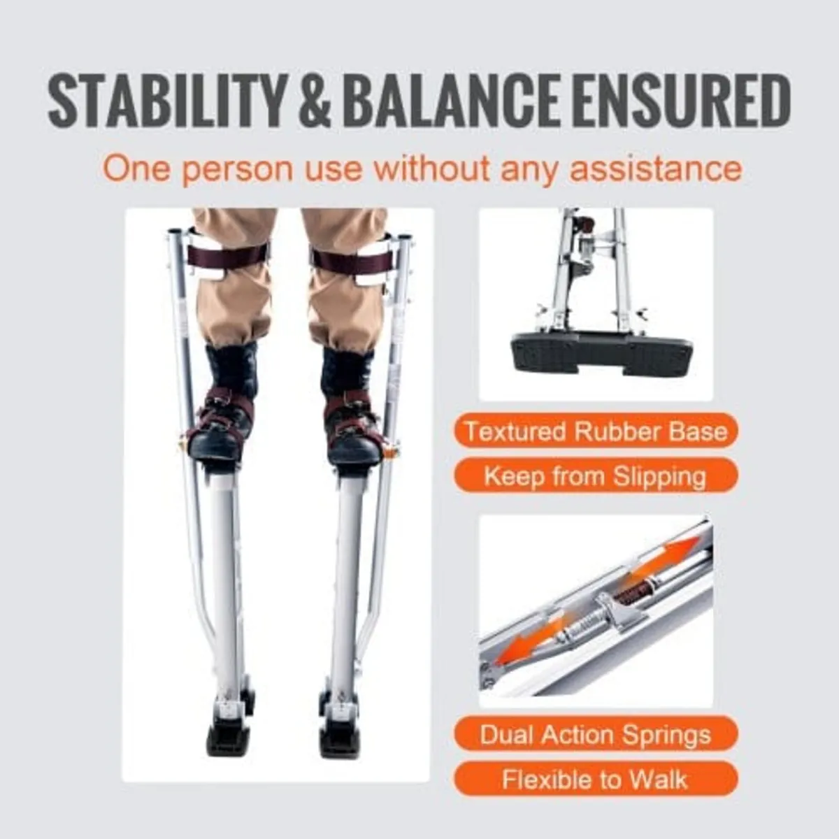 Drywall Stilts, 61 cm-102 cm Adjustable Aluminum T - Image 3