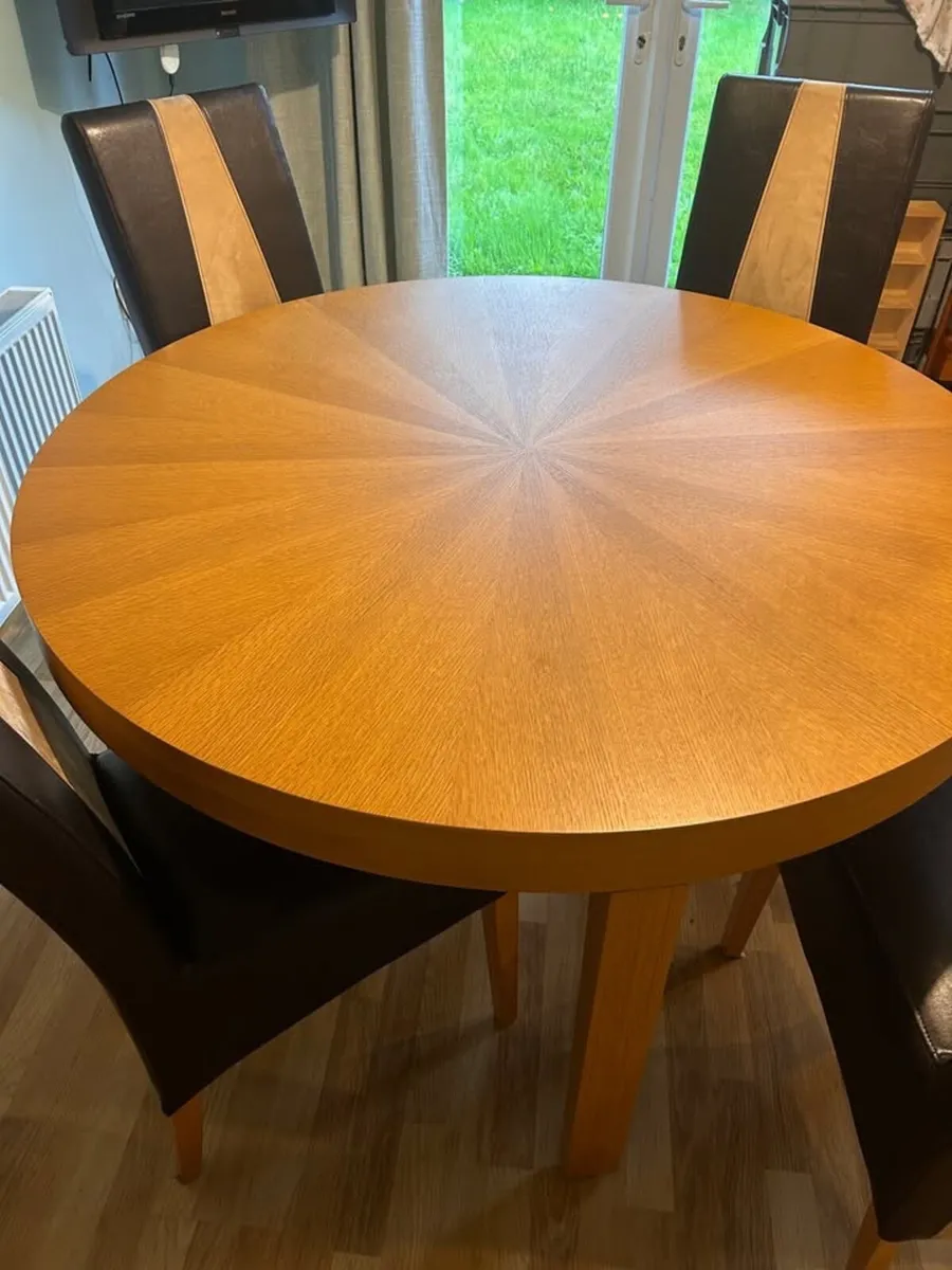 Solid Oak Circular Dining Table - Image 1