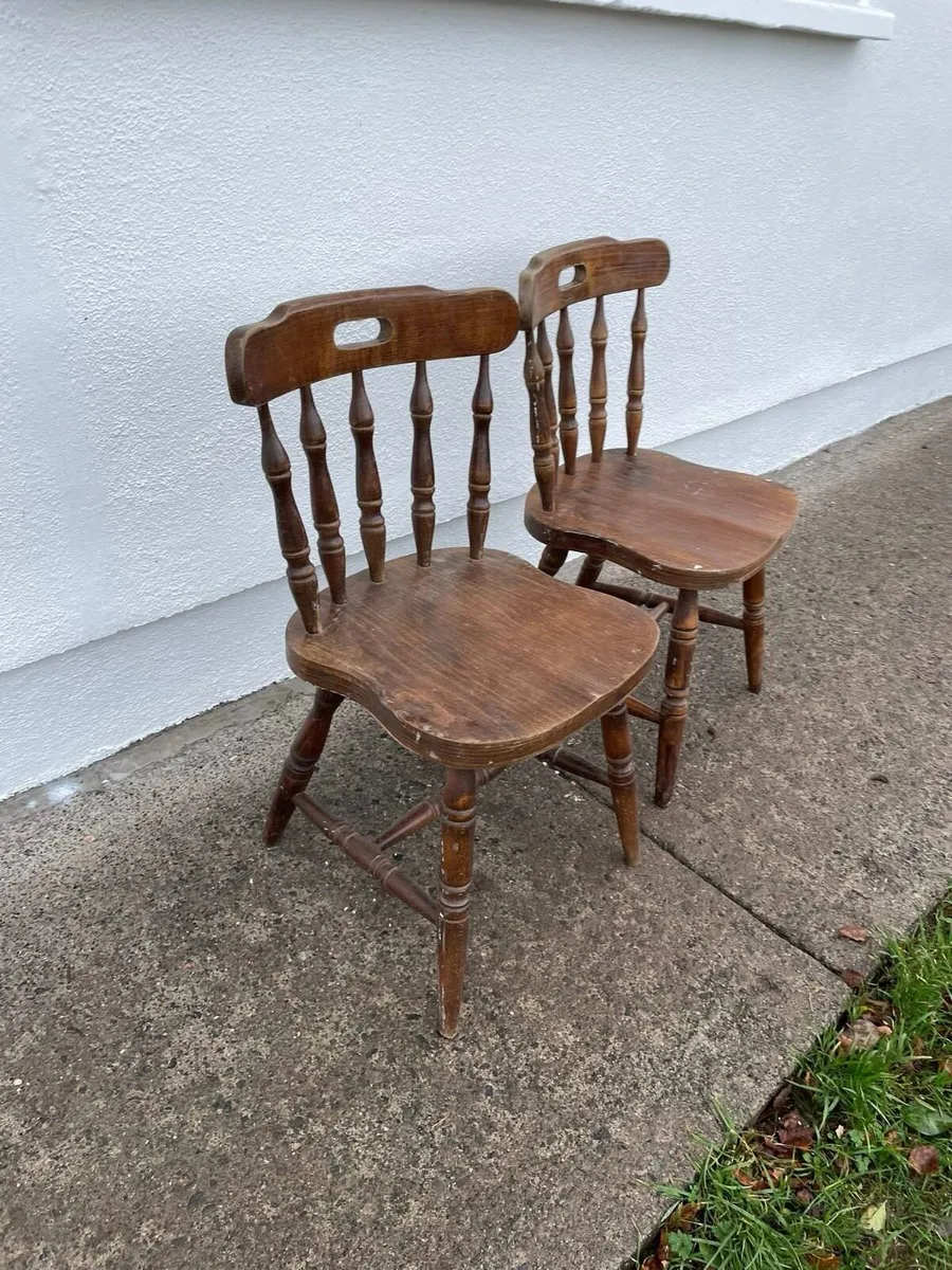 2 wooden kitchen chairs - Image 2