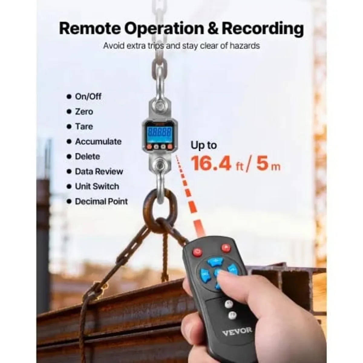 Digital Crane Scale, 6600 lbs/3000 kg Max Capacity - Image 3