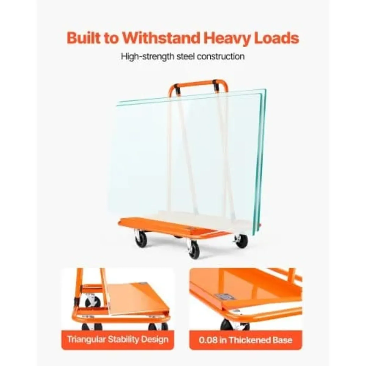 Drywall Cart Dolly, 816 kg Load Capacity, Steel Pa - Image 2