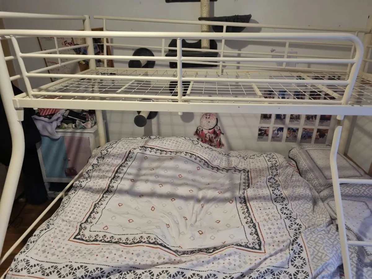 Triple Metal Bunk Bed – Sturdy Frame  Double Bed - Image 1