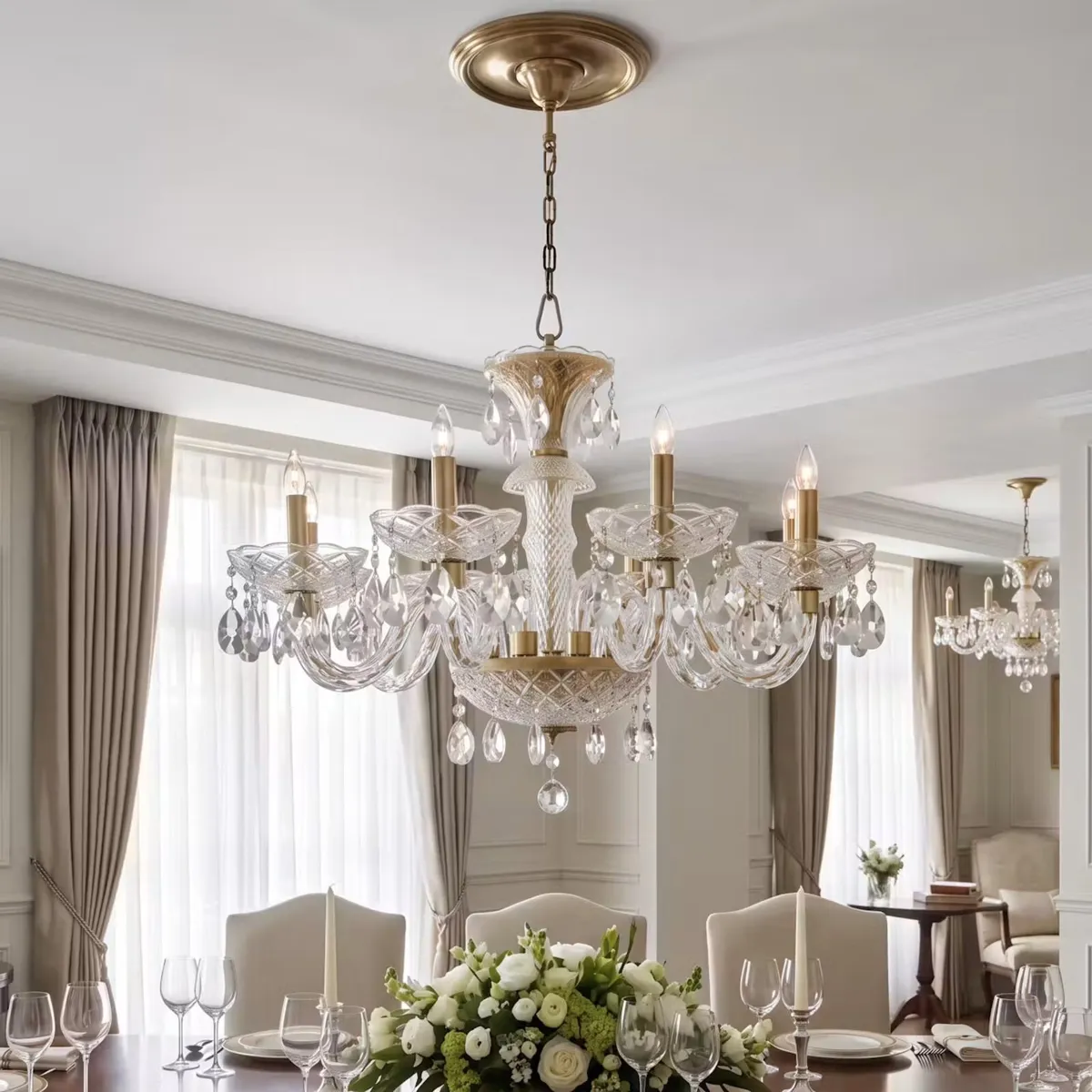 Nice chandelier with large bowlsand cristal