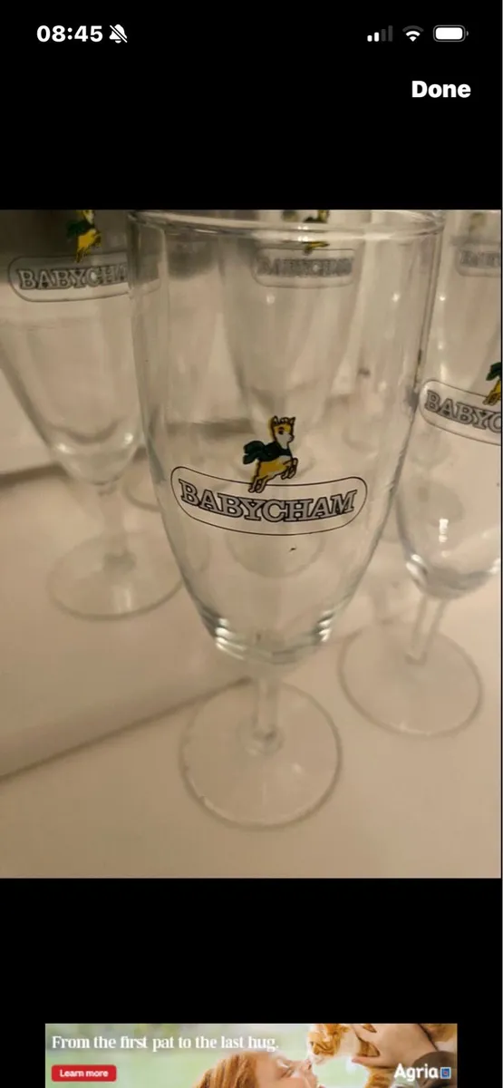 Very Rare Set of 8 Babycham Flutes - Image 3