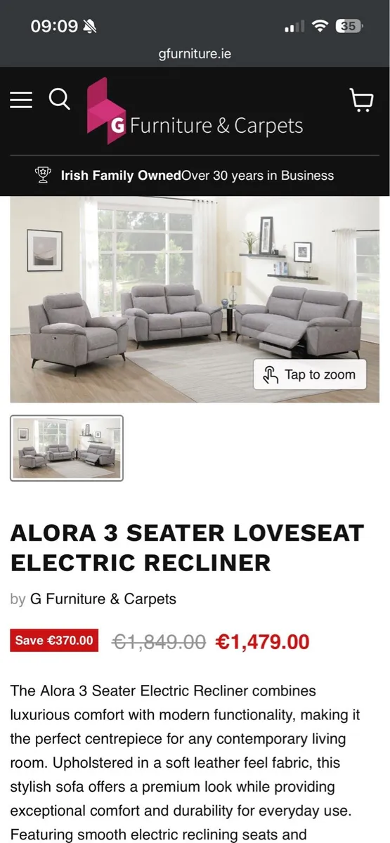 3 seater electric recliner sofa - Image 4