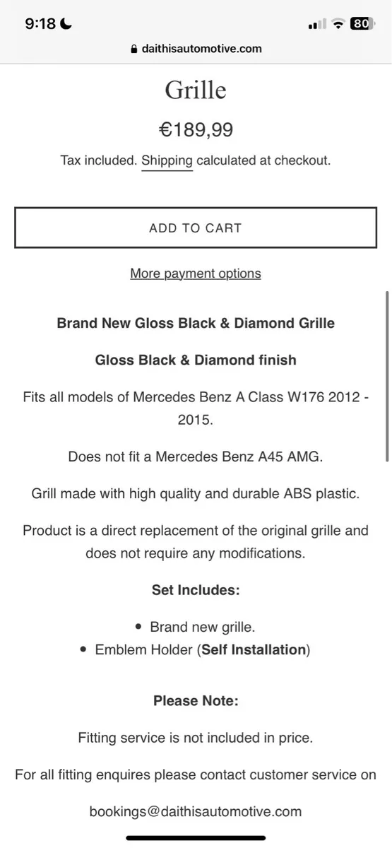 Grill for an A class Mercedes 2012-2015 - Image 3