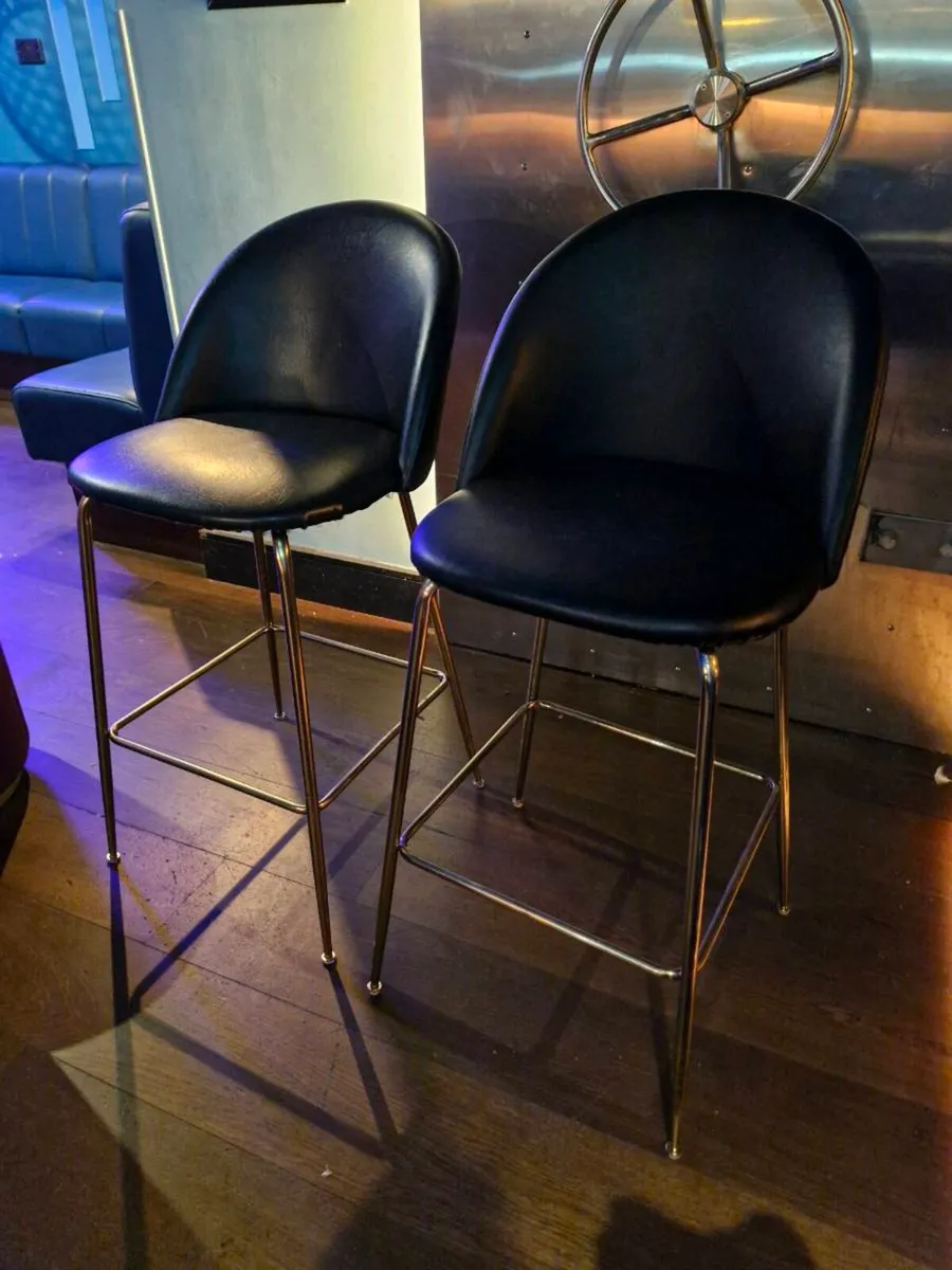 Black High Stools x2 - Image 1