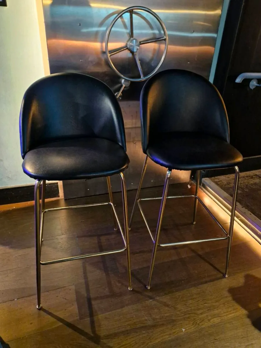 Black High Stools x2 - Image 2